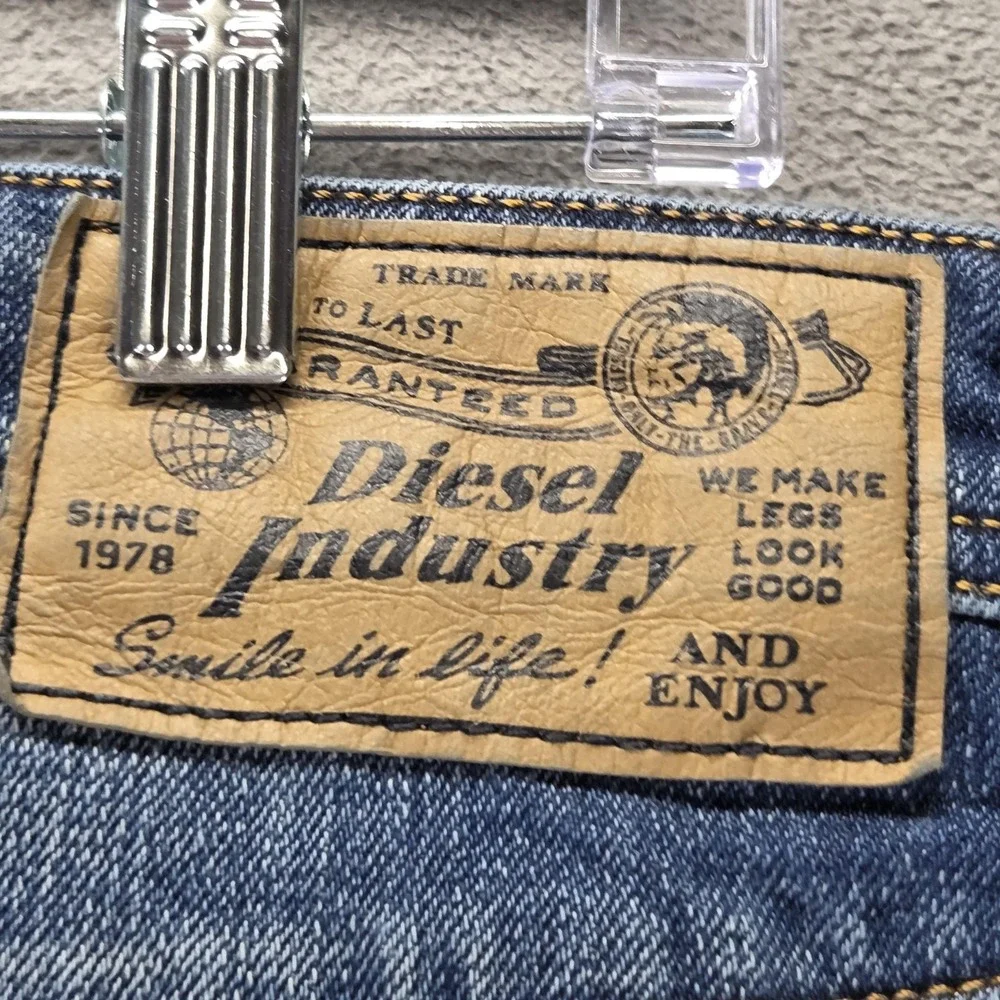 Diesel Jeans Mens 31x30 Blue‎ Krayver Regular Slim Carrot Thrashed R6DZ4